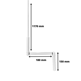 Manivelle ZURFLÜ-FELLER  E631B diamètre 12 en acier, blanc + bloqueur longueur 1500 mm
