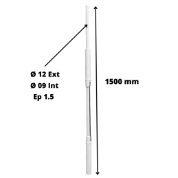 Manivelle acier L1500 mm diamètre 12 blanche pour volet roulant