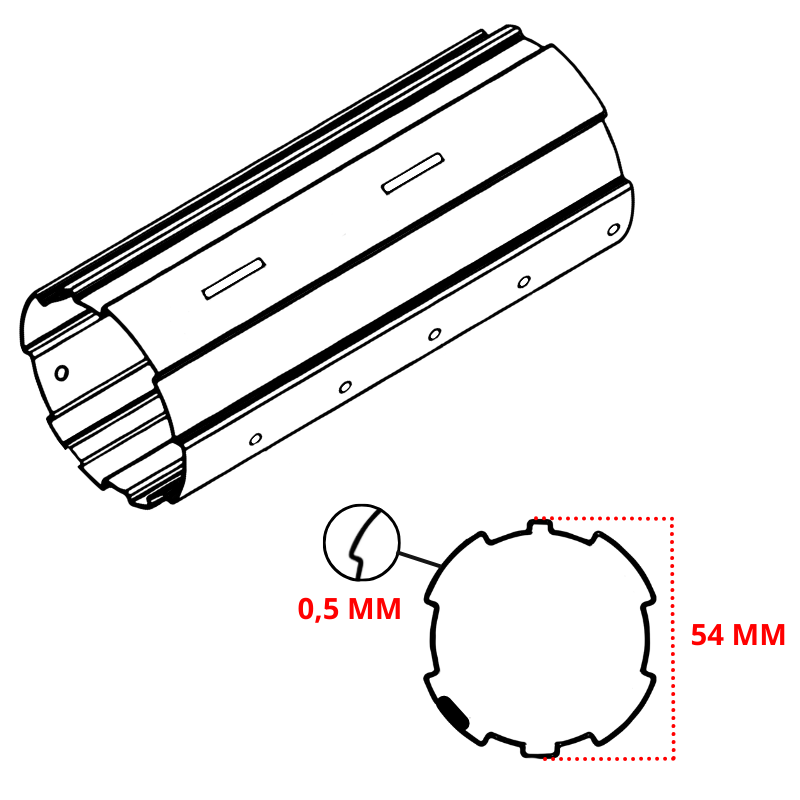 Tube ZF54 épaisseur 0,5 mm