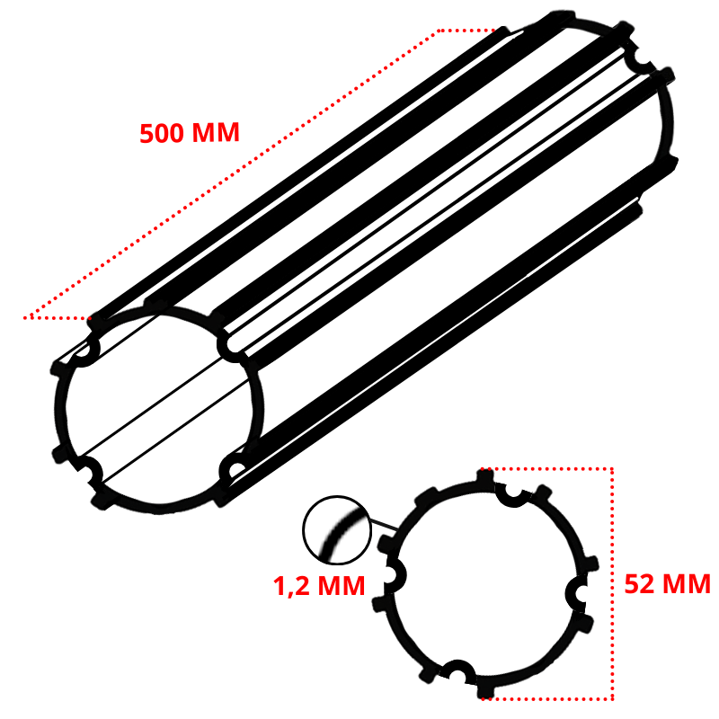 Manchon de raccordement tube ZF 54 Longueur 500 mm
