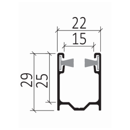 Coulisse tradi 29 X 22 sans chambre (lames 37 à 44 mm)