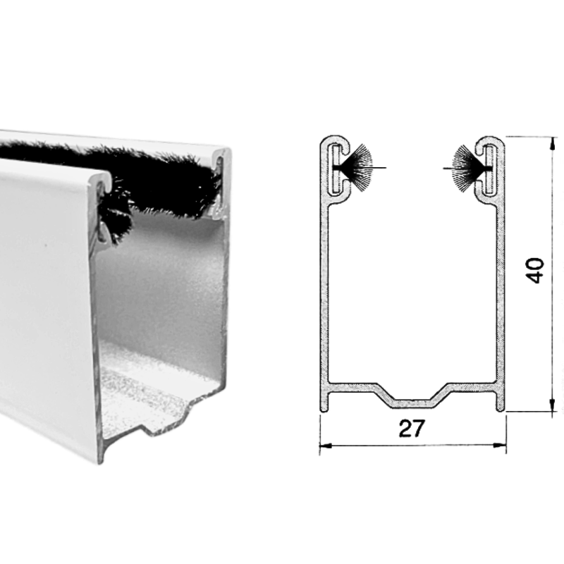 Coulisse tradi 40 X 27 sans chambre (lames 55 mm)