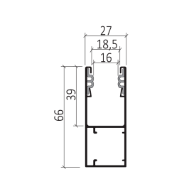 Coulisse Reno 66 X 27 avec chambre (lames 50 à 55 mm)