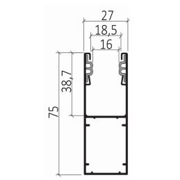 Coulisse reno 75 X 27 pour joue de garage, lames ADP 55