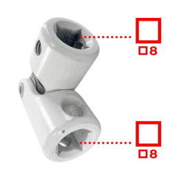 Genouillère Ø18, entrée A C8-M5, entrée B C8-M5, laqué blanc