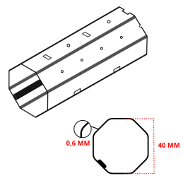 Tube OCTO 40 épaisseur 0.6 MM