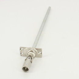 Sortie de caisson 45° entée femelle Ø12 sortie C8 L350mm platine alu chromé