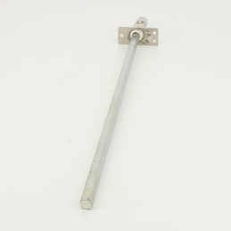 Sortie de caisson 45° entée femelle Ø12 sortie C8 L350mm platine alu chromé