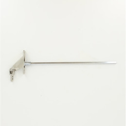Sortie caisson 90° - Entrée pivot Ø9,9 - Sortie carré 6 - L 380mm - Platine alu chromé