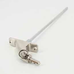 Sortie caisson 90° - Entrée pivot Ø9,9 - Sortie carré 6 - L 380mm - Platine alu chromé