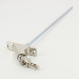 Sortie caisson 90° - Entrée pivot Ø9,9 - Sortie 6P7  - L 380mm - Platine alu chromé