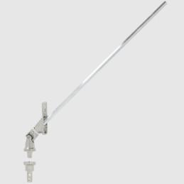 Sortie de caisson en kit aimanté 50° – Entrée pivot Ø9,9 mm – Sortie 6P7 – Longueur 320 mm – Platine aluminium chromé