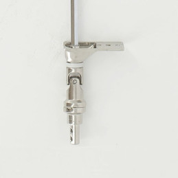 Sortie de caisson en kit aimanté 50° – Entrée pivot Ø9,9 mm – Sortie 6P7 – Longueur 320 mm – Platine aluminium chromé