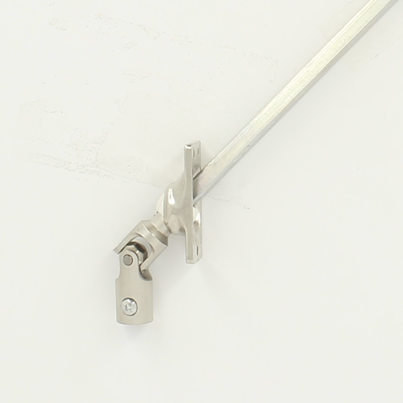 Sortie de caisson 45° entée femelle Ø12 sortie C8 L350mm platine alu chromé Sortie de caisson 45° entée femelle Ø12 sortie C8 L350mm platine alu chromé