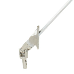 Sortie de caisson 50° - Entrée pivot 9,9 mm - Sortie 6p7 mm - L 300 mm - Platine alu chromée