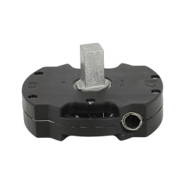 Treuil en plastique noir pour volet roulant – Entrée carré 8 mm – Sortie Octo 15 + Insert carré 13 mm mâle – Réduction 1/8