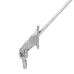 Sortie de caisson 50° - Entrée pivot 9,9 mm - Sortie 6p7 mm - L 300 mm - Platine alu chromée