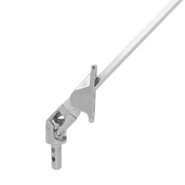 Sortie de caisson 50° - Entrée pivot 9,9 mm - Sortie carrée 6 mm - L 300 mm - Platine alu chromée