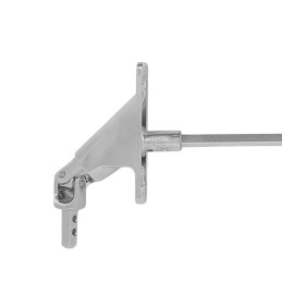 Sortie caisson 90° - Entrée pivot Ø9,9 - Sortie carré 6 - L 380mm - Platine alu chromé