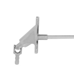 Sortie caisson 90° - Entrée pivot Ø9,9 - Sortie carré 8 - L 430mm - Platine alu chromé