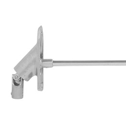 Sortie caisson 90° - Entrée femelle Ø12 - Sortie 6P7 - L 350mm - Platine alu chromé