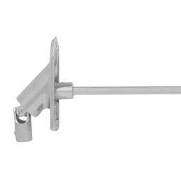 Sortie caisson 90° - Entrée femelle Ø12 - Sortie carré 8 - L 350mm - Platine alu chromé