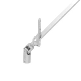 Sortie de caisson 45° entrée femelle Ø12 sortie C8 L350mm platine alu chromé déporté à 2 vis