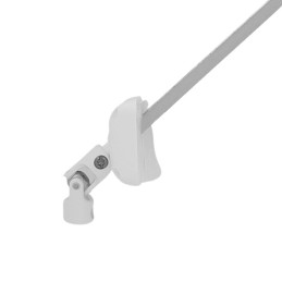 Sortie de caisson 45° – Entrée femelle Ø12 mm – Sortie carré 8 mm – Longueur 315 mm – Platine en plastique blanc