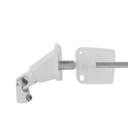 Sortie caisson 90° - Entrée femelle Ø12 - Sortie 6P7 - L 355 mm - Platine alu blanc